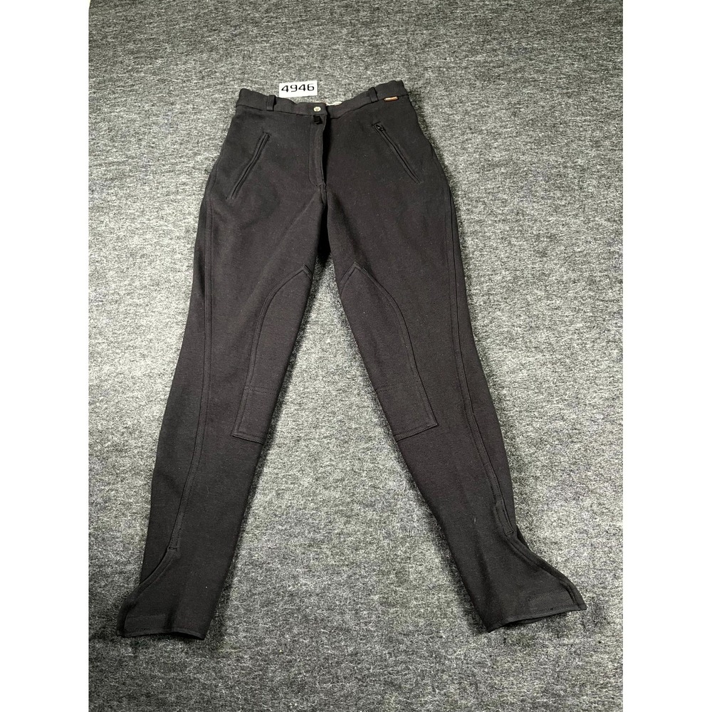 Geologic Horse Equestrian Breeches Pants Womens 28/2 Black Cotton Stretch Riding